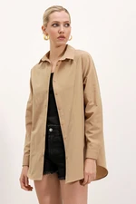 Bigdart 3900 Oversize Long Basic Shirt - Biscuit