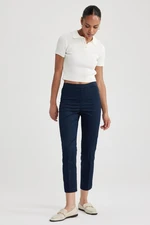 DEFACTO Cigarette Normal Waist Elastic Straight Leg Basic Satin Trousers