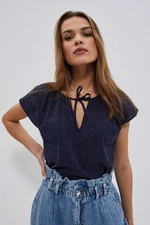 Cotton shirt blouse - dark blue