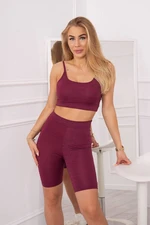 Set of sports top + fuchsia leggings