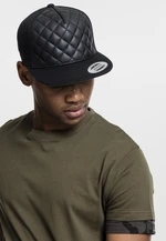 Diamond Quilted Snapback Black