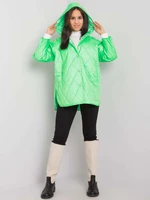 Women's quilted jacket with hood Selah - fluo green