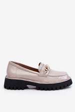 Patent leather platform loafers Light grey Ronin