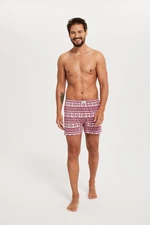 Men's boxer shorts Arctic - dark red print