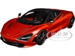 Mclaren 720S Memphis Red Metallic with Black Top and Carbon Accents 1/18 Model Car by Autoart
