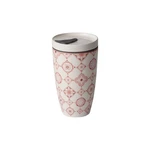 Červeno-biely porcelánový termohrnček Villeroy & Boch Like To Go, 350 ml