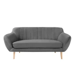 Sivá zamatová pohovka Mazzini Sofas Sardaigne, 158 cm