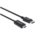 Manhattan DisplayPort / HDMI káblový adaptér #####DisplayPort Stecker, #####HDMI-A Stecker 3.00 m čierna 153218  #####Di