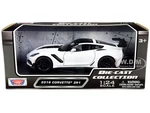 2019 Chevrolet Corvette ZR1 White with Black Accents 1/24 Diecast Model Car by Motormax