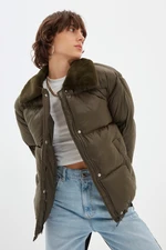 Trendyol Khaki Oversized Collar Plush Detailed Down Jacket