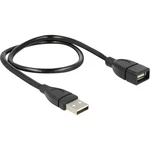 Delock #####USB-Kabel USB 2.0 #####USB-A Stecker, #####USB-A Buchse 50.00 cm čierna flexibilný kábel labutí krk