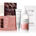 Revolution Haircare Plex Bond Restore Kit sada pro zvýraznění barvy vlasů odstín Chocolate Brown