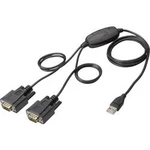 Adaptér USB, sériový Digitus [1x USB 2.0 zástrčka A - 2x D-SUB zástrčka 9pólová] černá