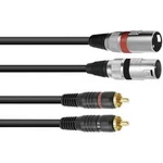 Kabelový adaptér Omnitronic 3022522B [2x XLR zástrčka 3pólová - 2x cinch zástrčka], 1.00 m, černá