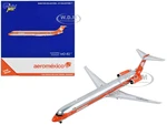 McDonnell Douglas MD-82 Commercial Aircraft "AeroMexico" Orange and Silver 1/400 Diecast Model Airplane by GeminiJets