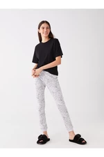 LC Waikiki Women's Elastic Waist, Patterned Joggers Pajamas Bottoms