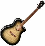 Cort GA-QF-TBB Trans Black Burst Guitare Jumbo acoustique-électrique