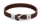 Tommy Hilfiger Moderní náramek z hnědé kůže Braided Knot 2790441