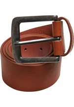 Imitation leather belt cognac brown