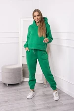 Insulated set with sweatshirt with tying down green