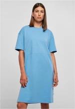 Women's organic oversized t-shirt with slit horizonblue