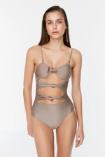 Trendyol Mink Cut Out Detailed Swimsuit