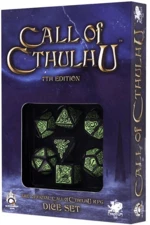 Sada kostek Call of Cthulhu 7th Edition Dice Set Black and Green