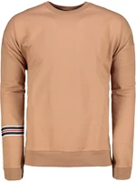 Trendyol Beige Men's Oversize/Wide-Fit Crew Neck Men's Striped Sweatshirt