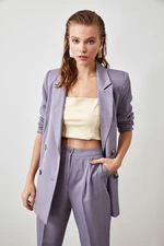 Trendyol Blue Oversized Woven Lined Double Breasted Blazer with Closure