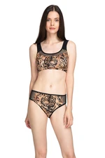 Dagi Black Tiger Pattern Bikini Set with Thick Straps