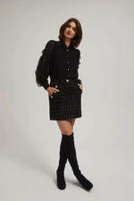Tweed skirt with decorative buttons