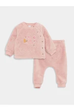 LC Waikiki Crew Neck Long Sleeve Embroidery Detailed Baby Girl Cardigan and Pants Set of 2