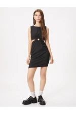 Koton Short Dress With Window Detail Sleeveless Round Neck