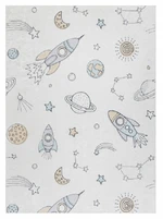 Dětský kusový koberec Bambino 1278 Space rocket cream-80x150