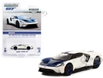 2022 Ford GT "1964 Prototype Heritage Edition" White Metallic with Blue Hood and Stripe "Hobby Exclusive" Series 1/64 Diecast Model Car by Greenlight