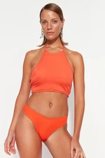 Trendyol Orange Góra od bikini z dekoltem i sztangą