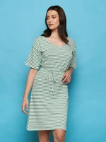 Green-White Striped Tranquillo Dress - Women