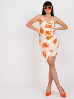 Beige and orange minidress one size with floral print