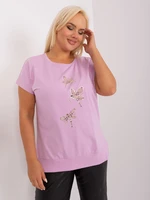 Light purple blouse plus size with application