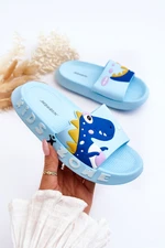 Kids foam slippers Dinosaur Light Blue Dario