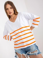 Basic white-orange striped blouse RUE PARIS