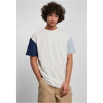 Organic Oversized T-Shirt Colorblock Light Grey