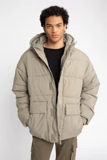 DEFACTO Hooded Zippered Double Pocket Puffer Jacket