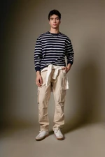 DEFACTO Wide Leg Cargo Pocket Straight Leg Gabardine Trousers