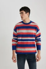 DEFACTO Standard Fit Striped Crew Neck Knitwear Sweater