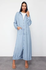 Trendyol Light Blue 100% Tencel™ Oversize Denim Modest Trench Coat