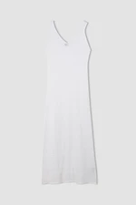 DEFACTO Fitted Sleeveless White Mini Dress