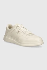 Kožené sneakers boty Tommy Hilfiger LUX POINTY COURT SNEAKER béžová barva, FW0FW07991