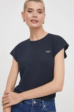 Bavlnené tričko Pepe Jeans LORY dámsky, tmavomodrá farba, PL505853