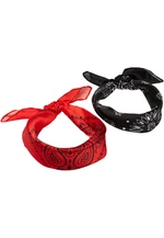 Satin scarf 2-pack black/red